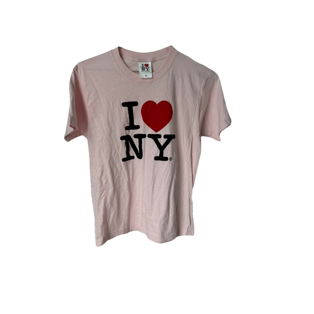 Rafia Womens I Love NY T-Shirt Pink Small Officially Licensed New York City USA